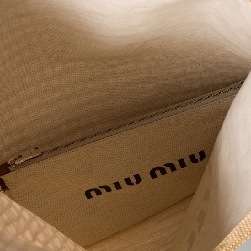 IVY raffia-effect and linen bag