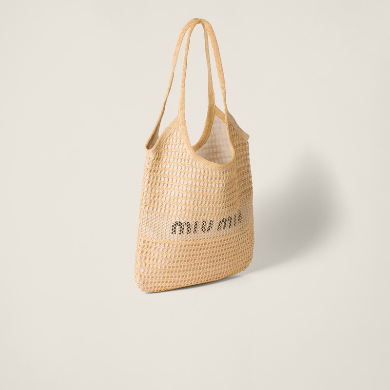 IVY raffia-effect and linen bag