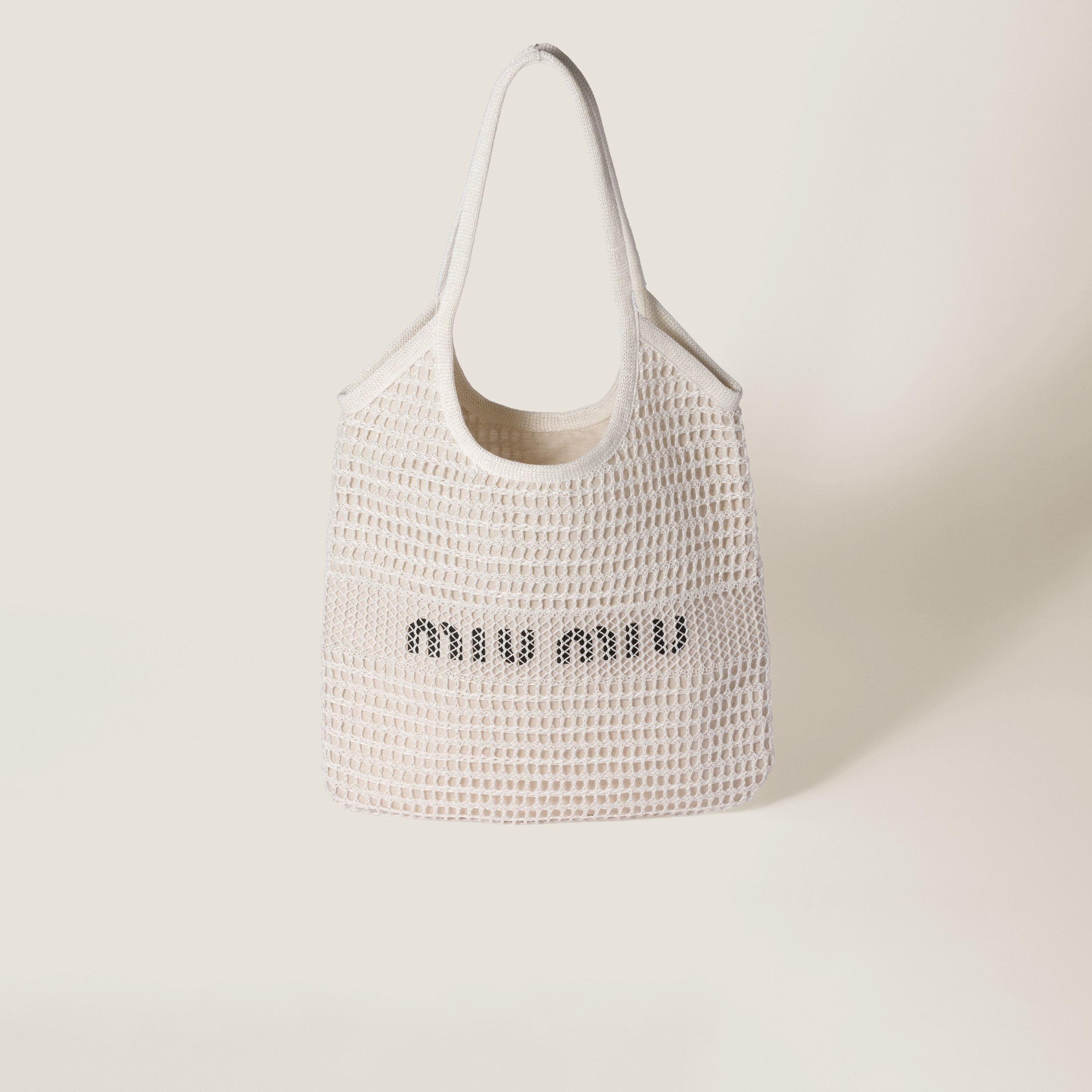 ◆完売前に◆【MiuMiu】IVY ラフィアエフェクト×リネン バッグ ナチュラル アイビー ラフィアエフェクトxリネン バッグ | Miu Miu