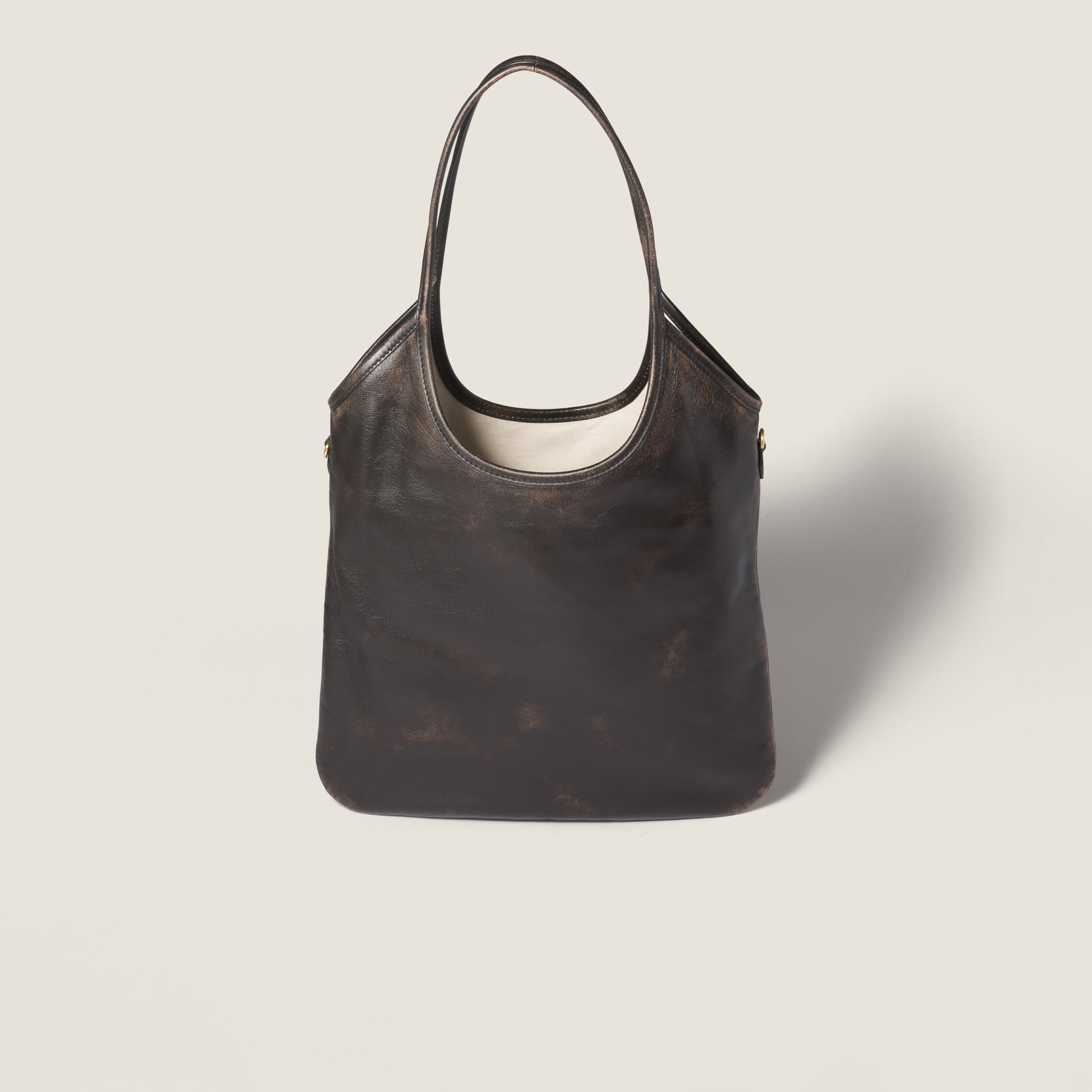 Miu Miu Ivy Leather Bag In Brown