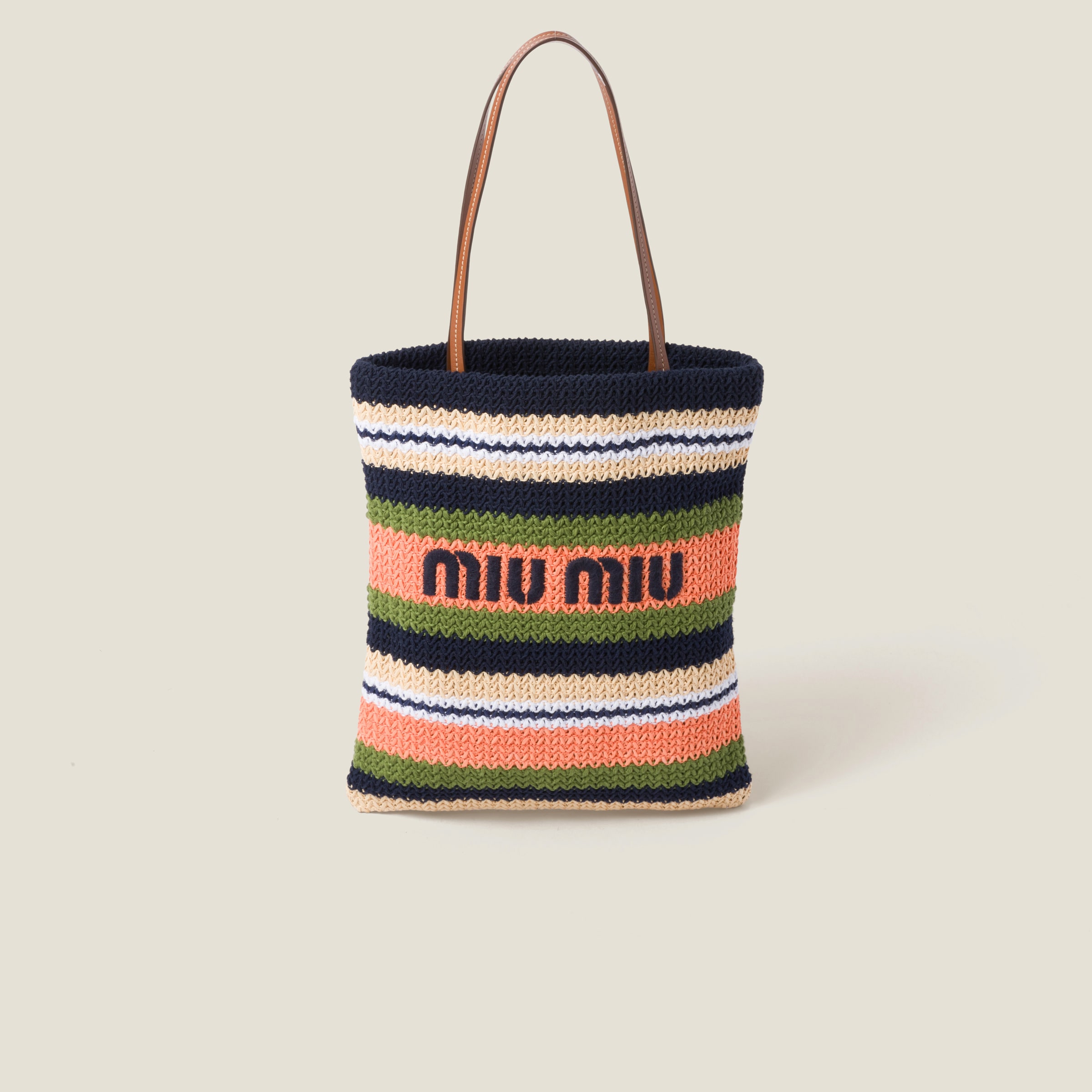 Blue eder tulip Crochet Tote Bag Miu Miu