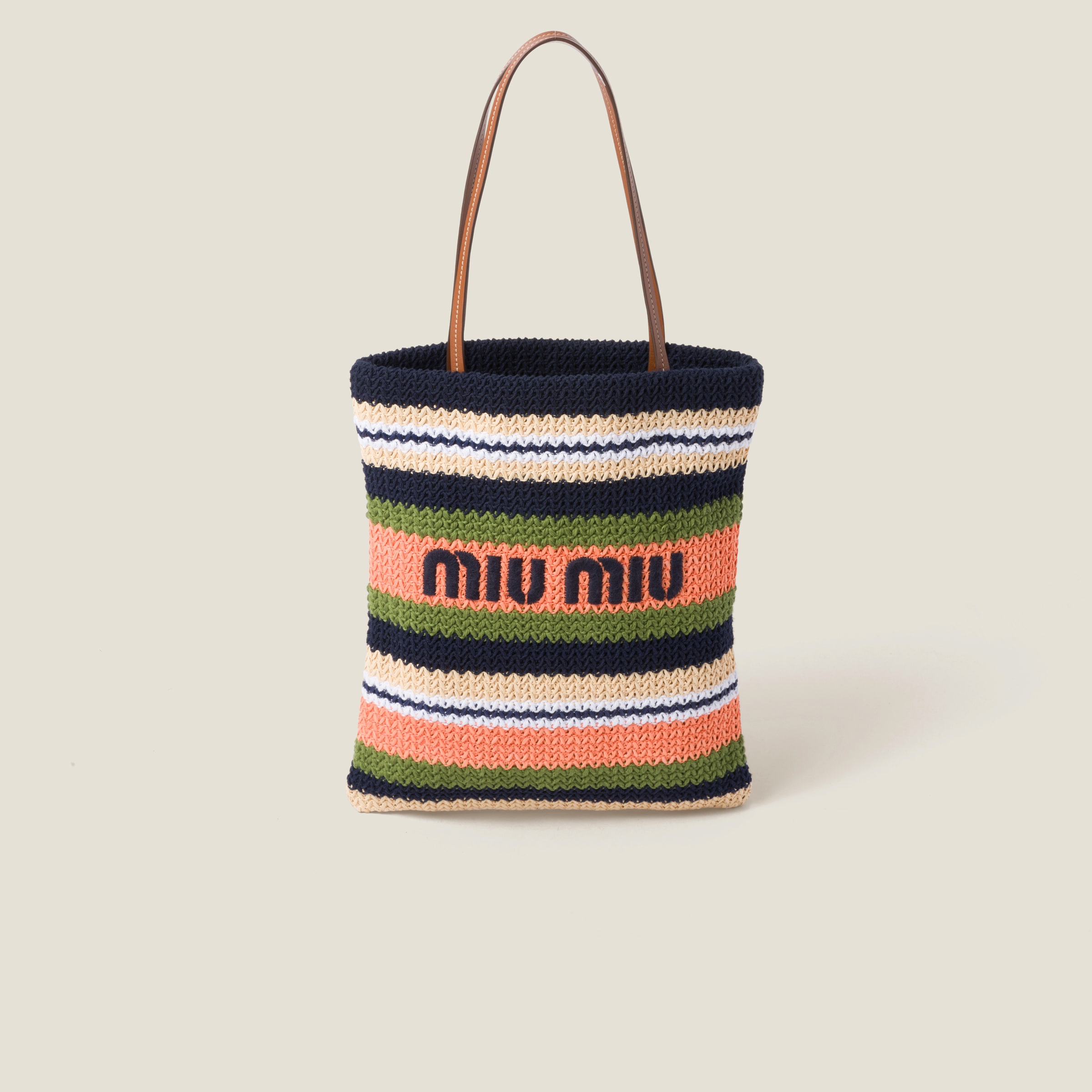 Miumiu Crochet Tote Bag In Multi