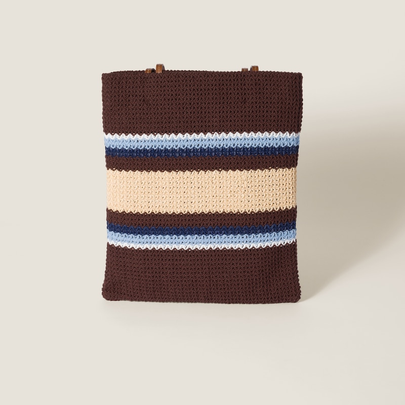 Bolsa tote trançada com efeito ráfia