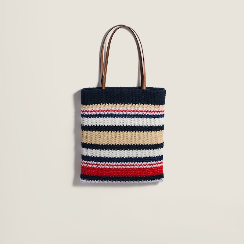 Bolso tote tejido con efecto rafia