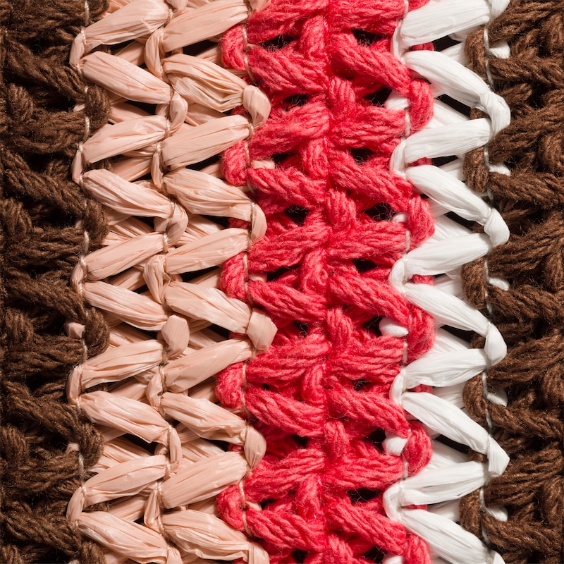 Bolsa tote trançada com efeito ráfia