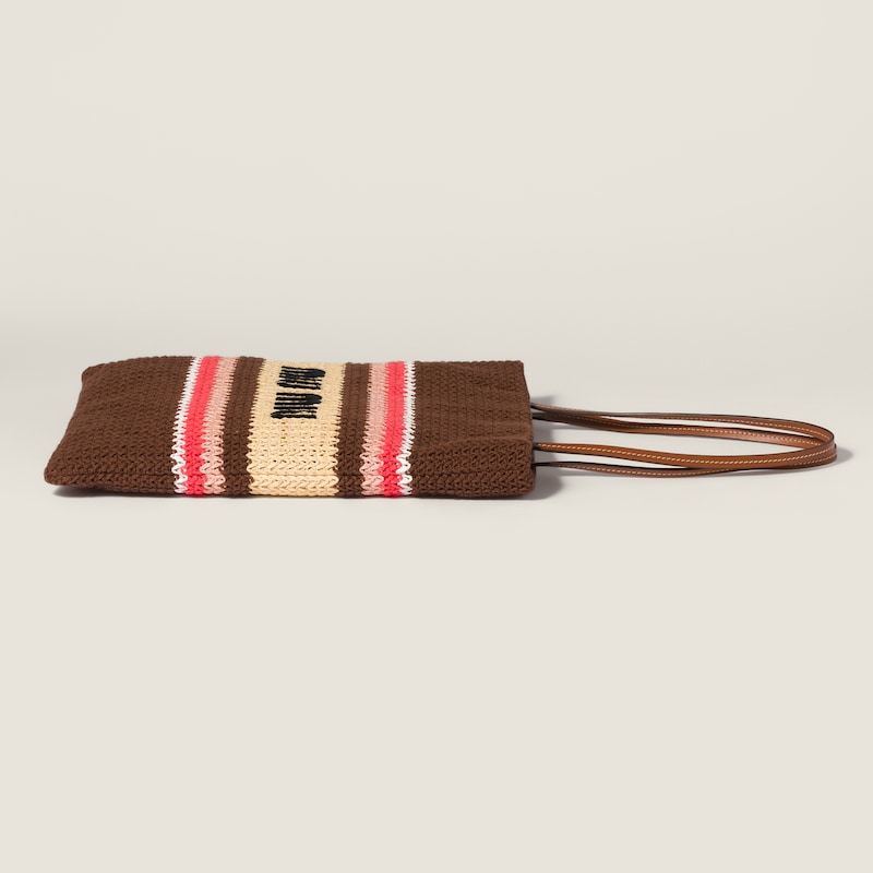 Bolsa tote trançada com efeito ráfia