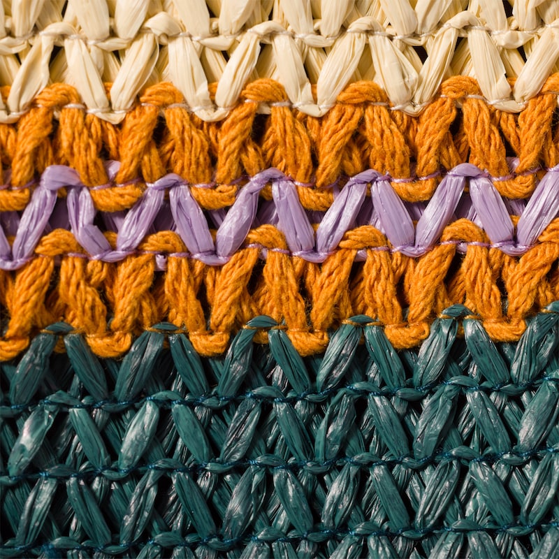 Bolso tote tejido con efecto rafia