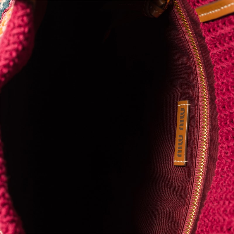 Bolso tote tejido con efecto rafia