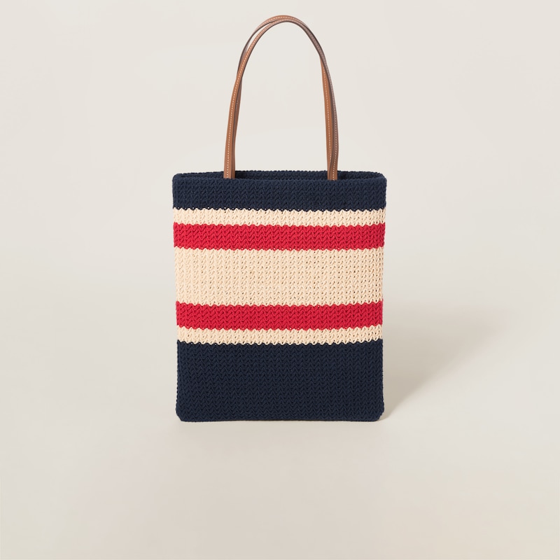 Raffia-effect woven tote bag