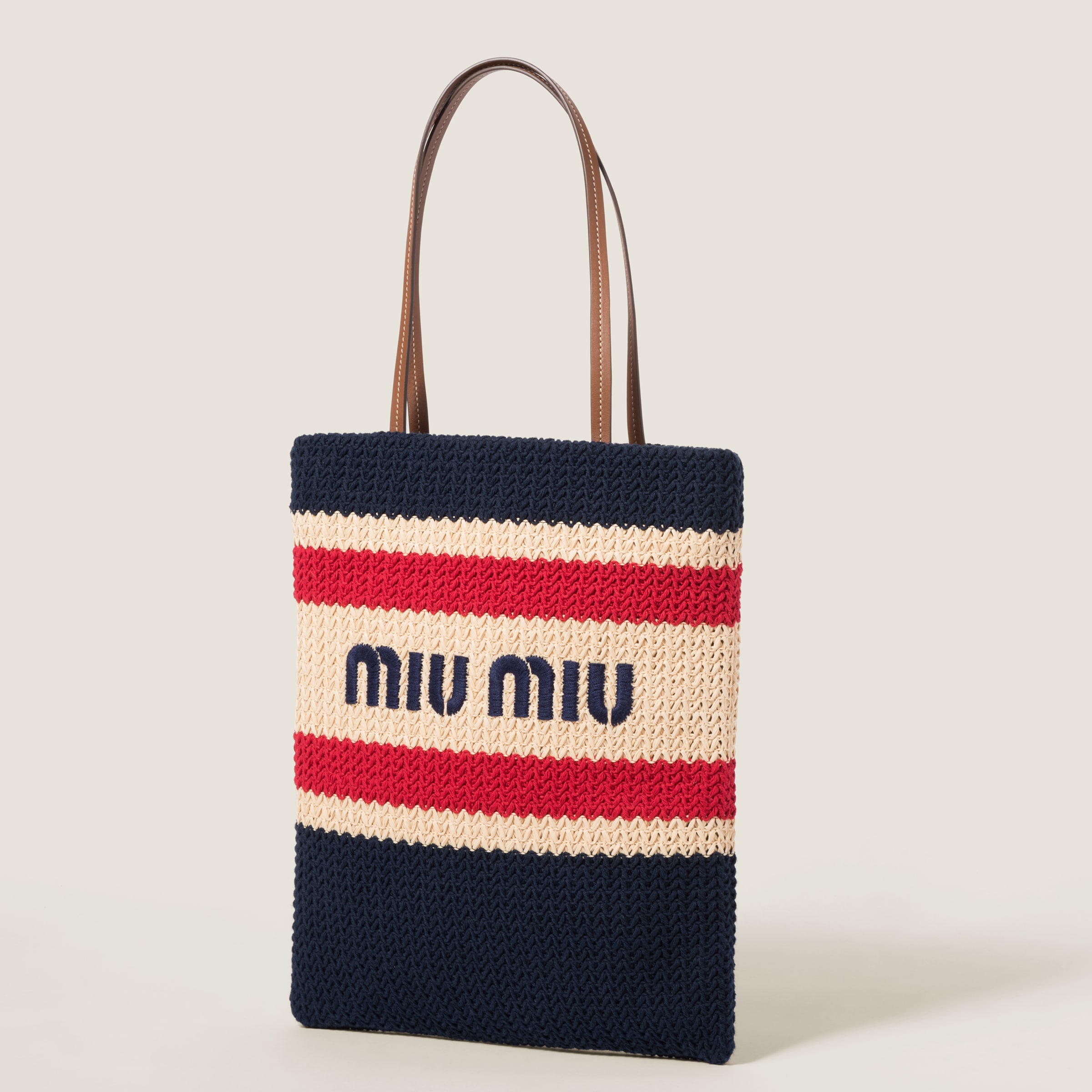 Natural blue Crochet Tote Bag Miu Miu
