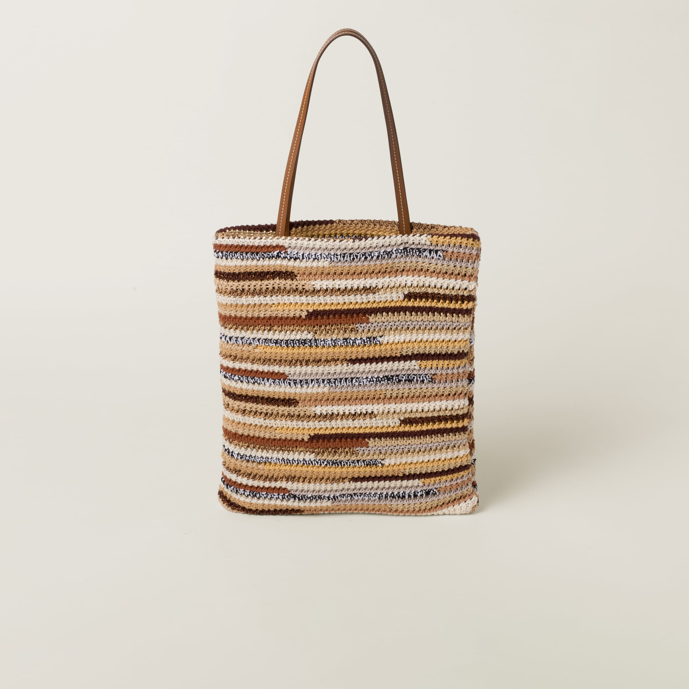 Natural Crochet Tote Bag Miu Miu