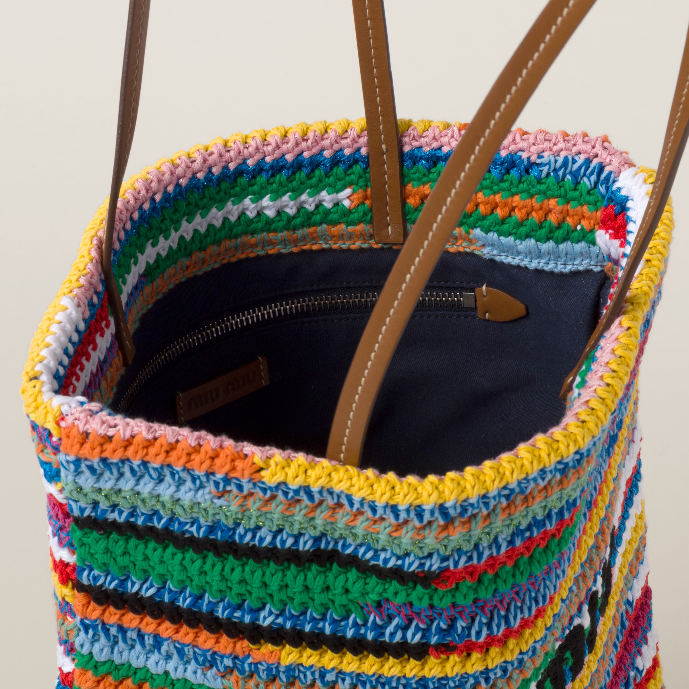 Multicolored Crochet Tote Bag | Miu Miu Multicolored Crochet Tote Bag | Miu Miu
