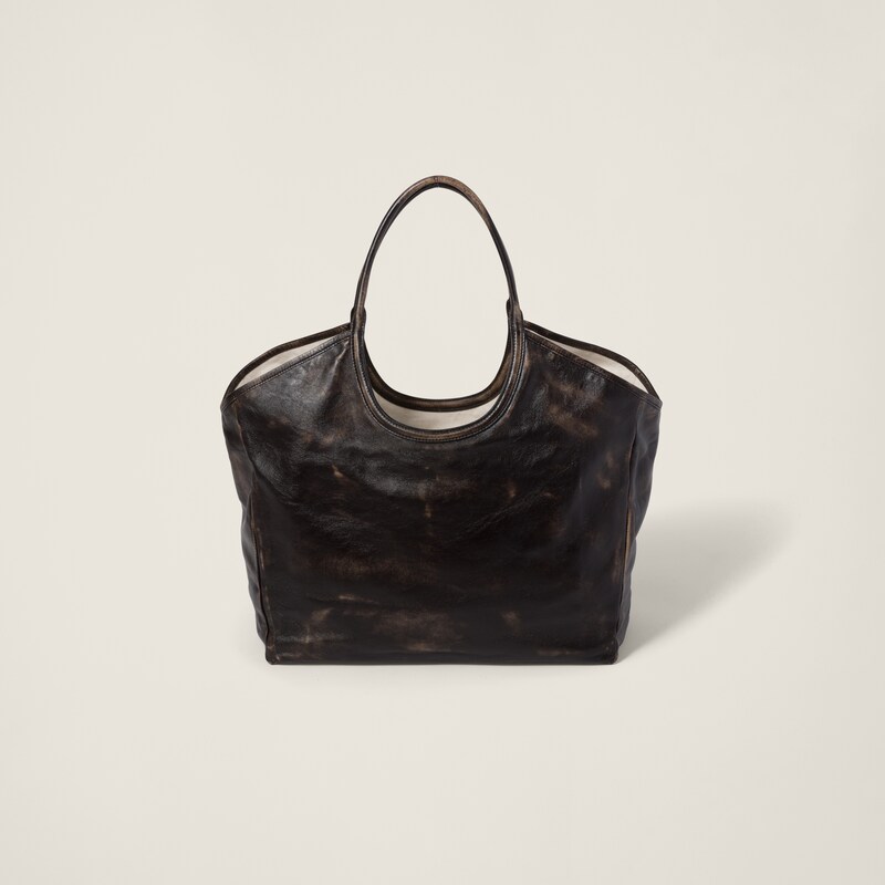 Leather tote bag
