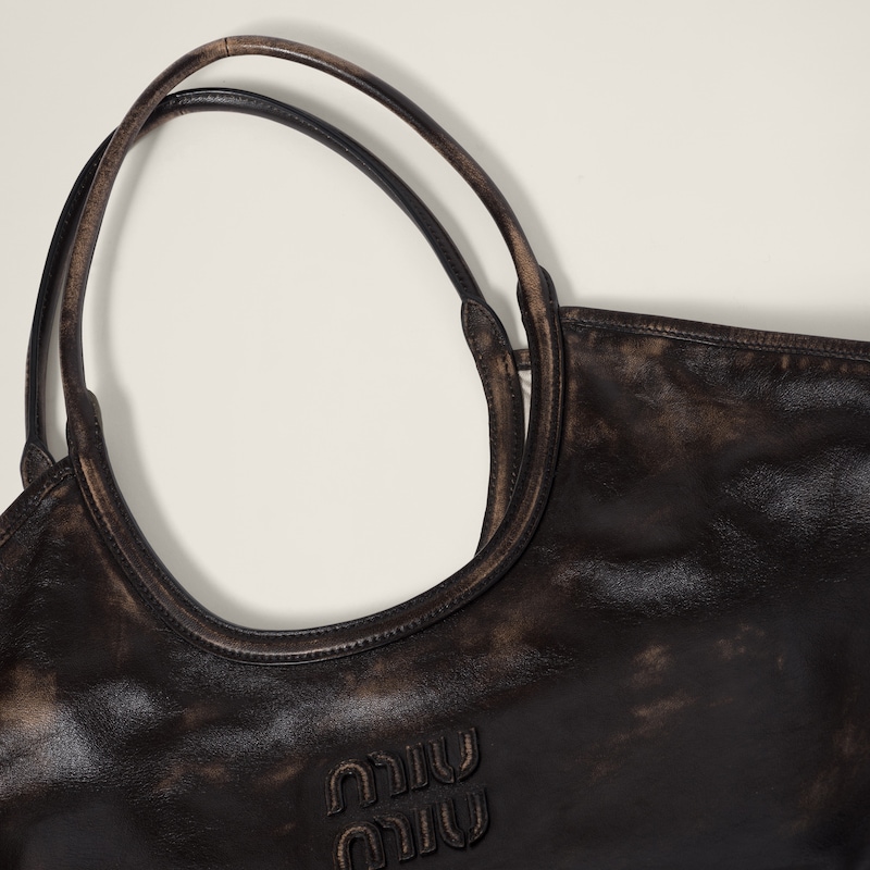 Leather tote bag