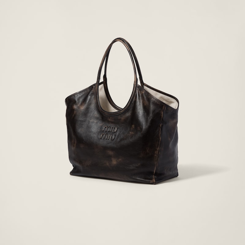 Leather tote bag