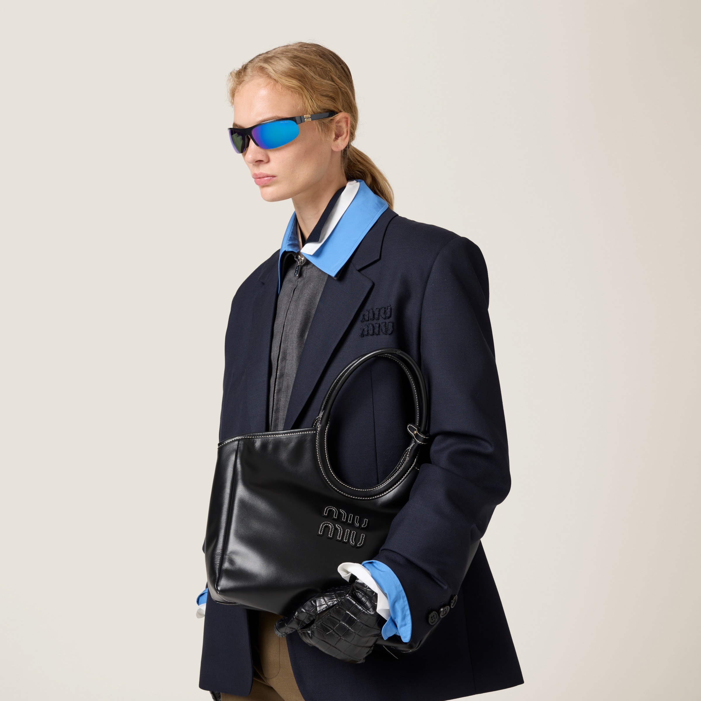 Black Ivy Leather Bag | Miu Miu