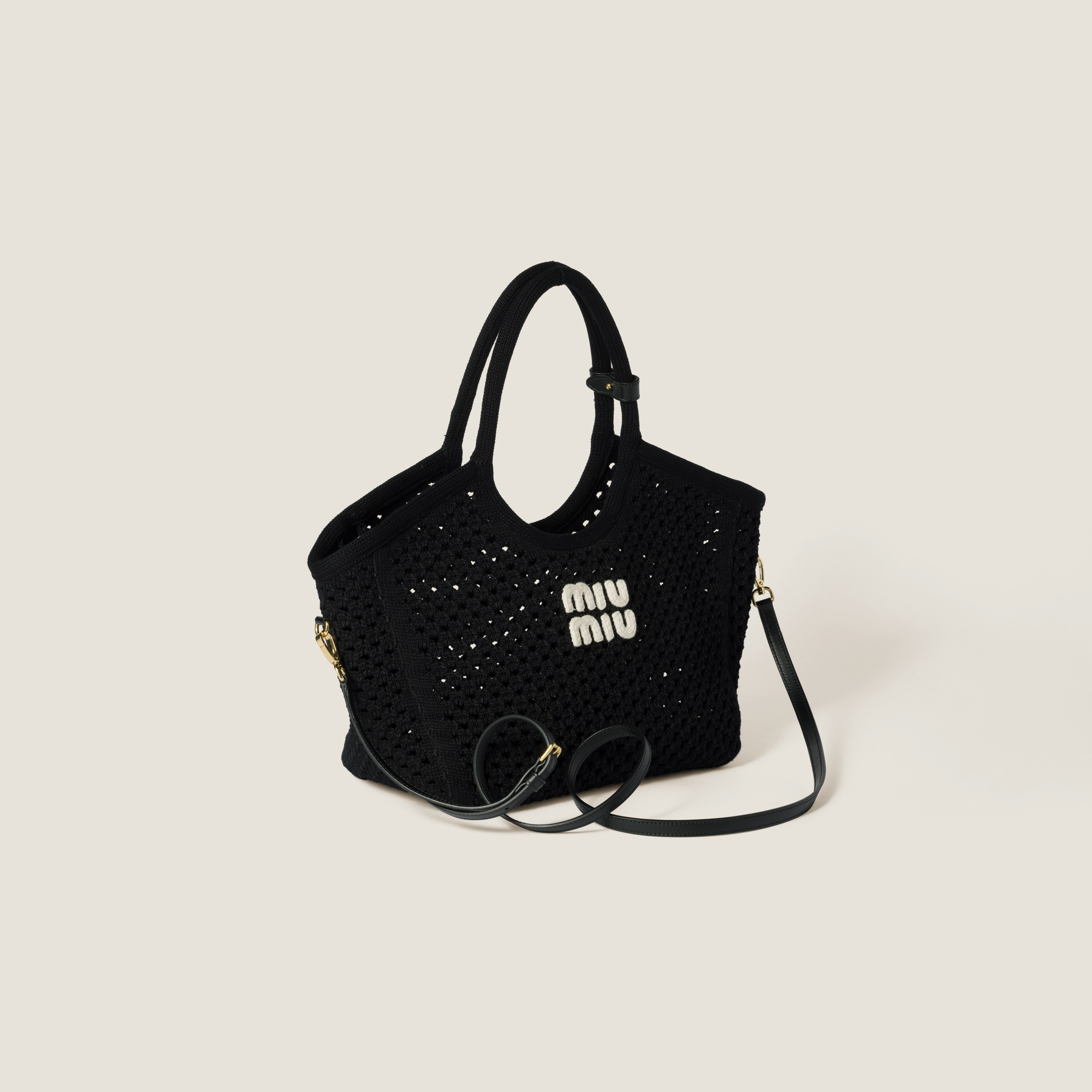 Miu Miu Ivy Cotton Mesh Tote Bag