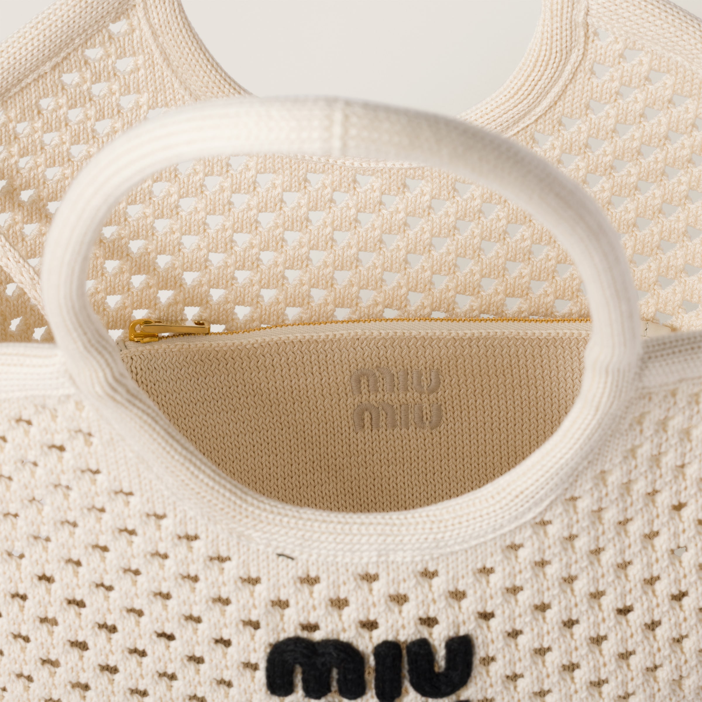 Miu Miu Ivy Cotton Mesh Tote Bag