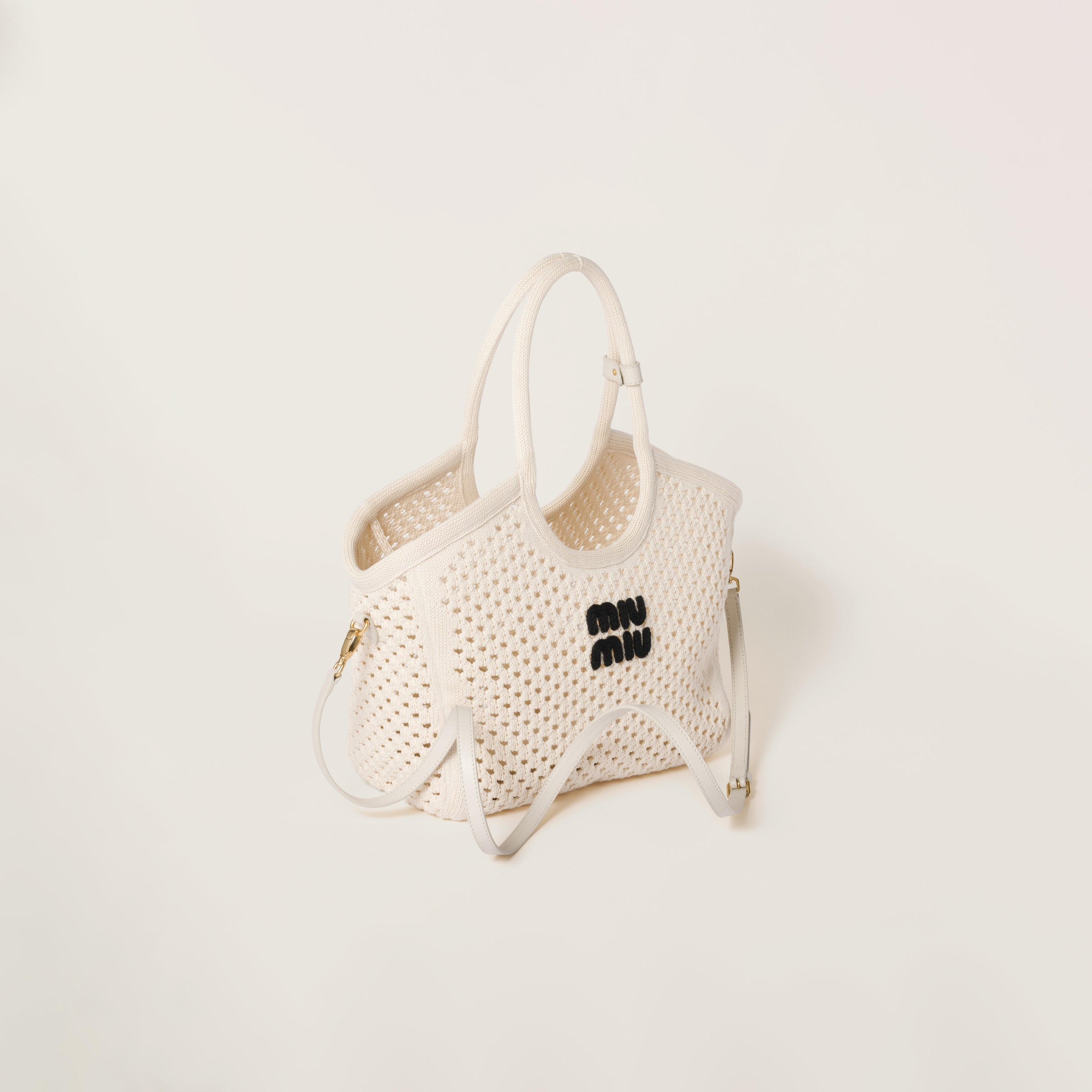 Miu Miu Ivy Cotton Mesh Tote Bag