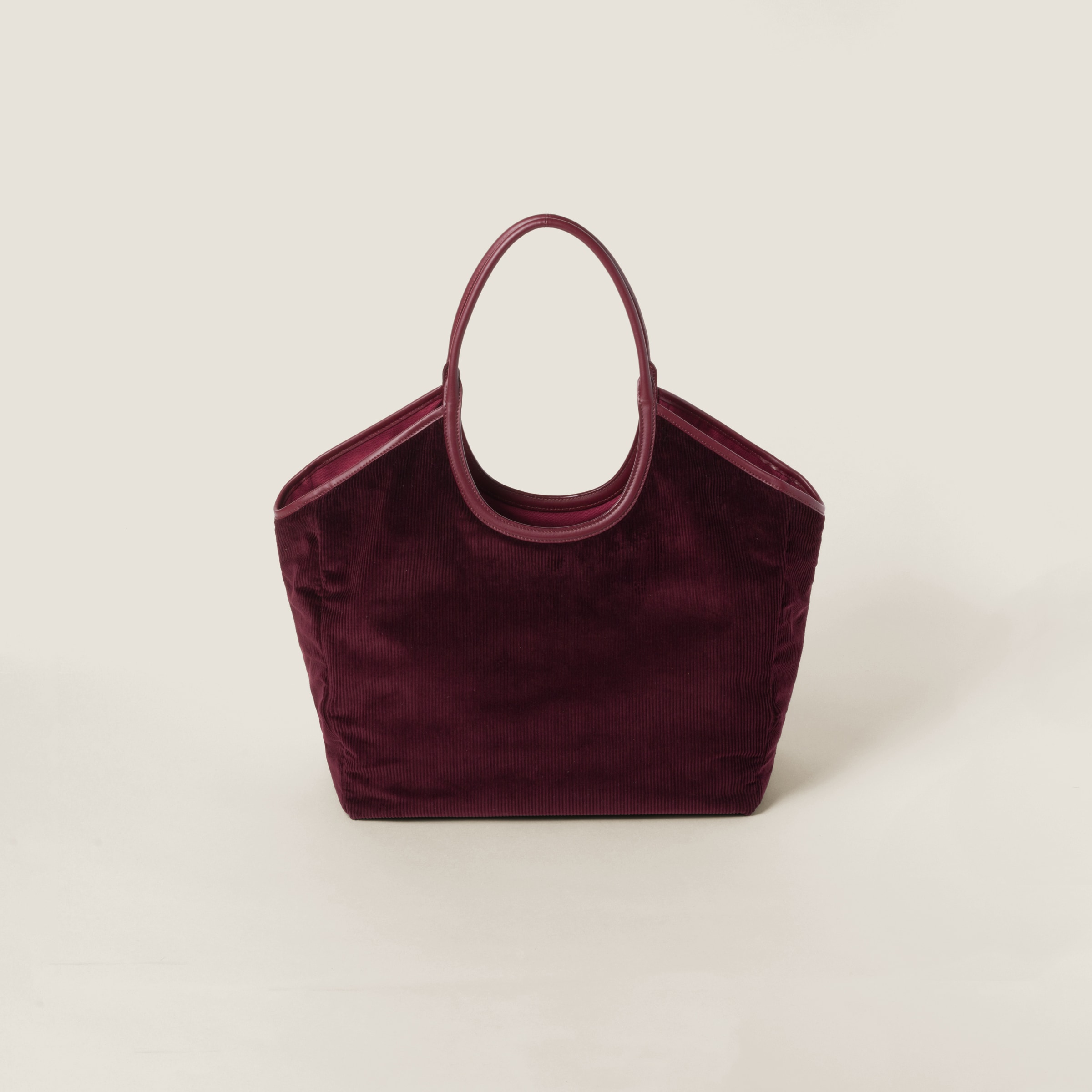 Amaranth Red/maize Yellow Ivy Corduroy Shopping Bag | Miu Miu