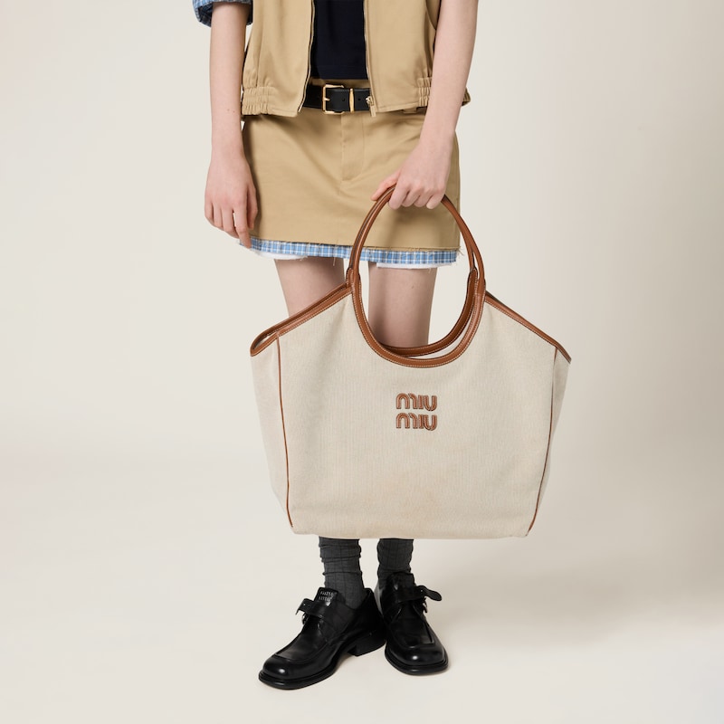 IVY canvas and leather tote bag