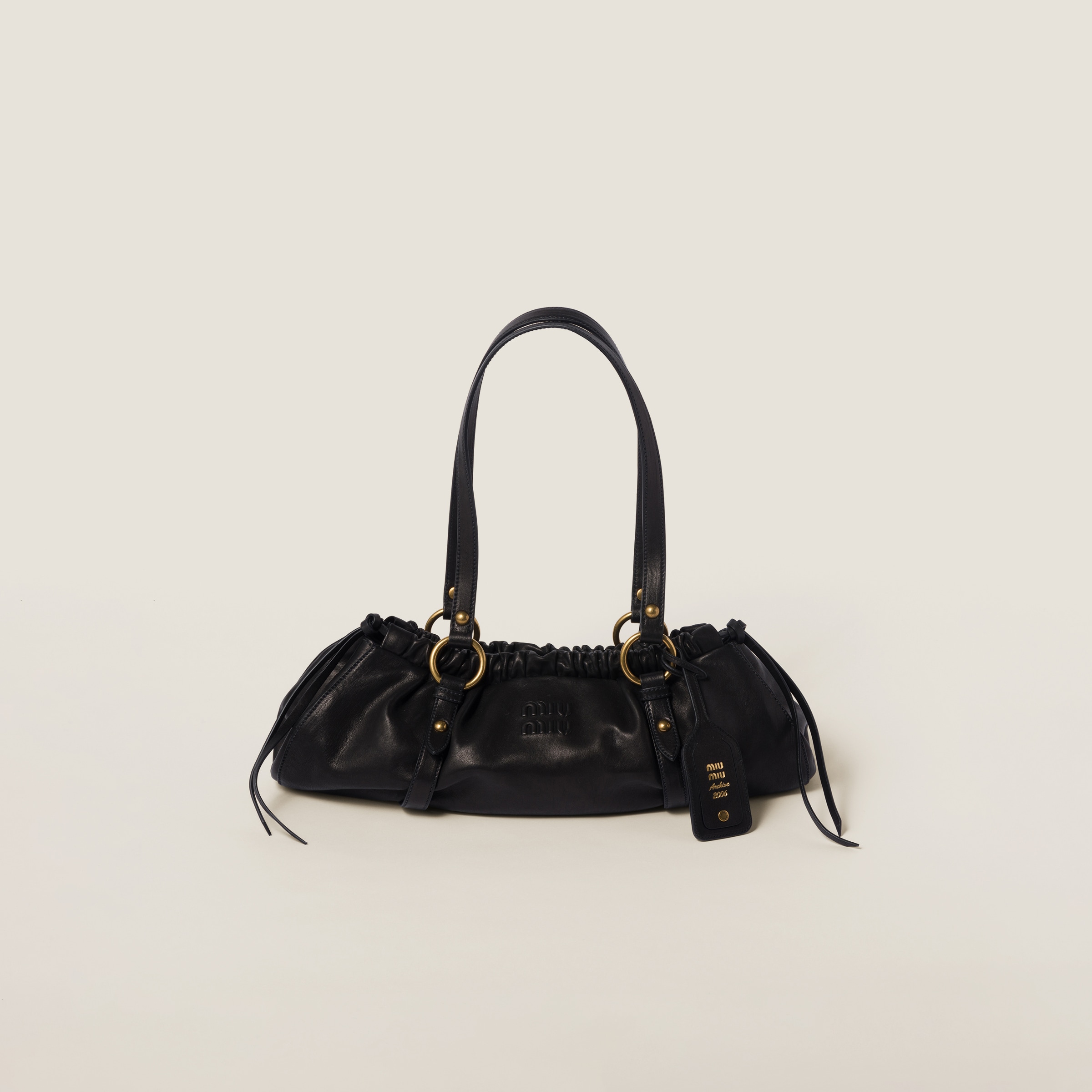 Miumiu Nappa Leather Bag In Black