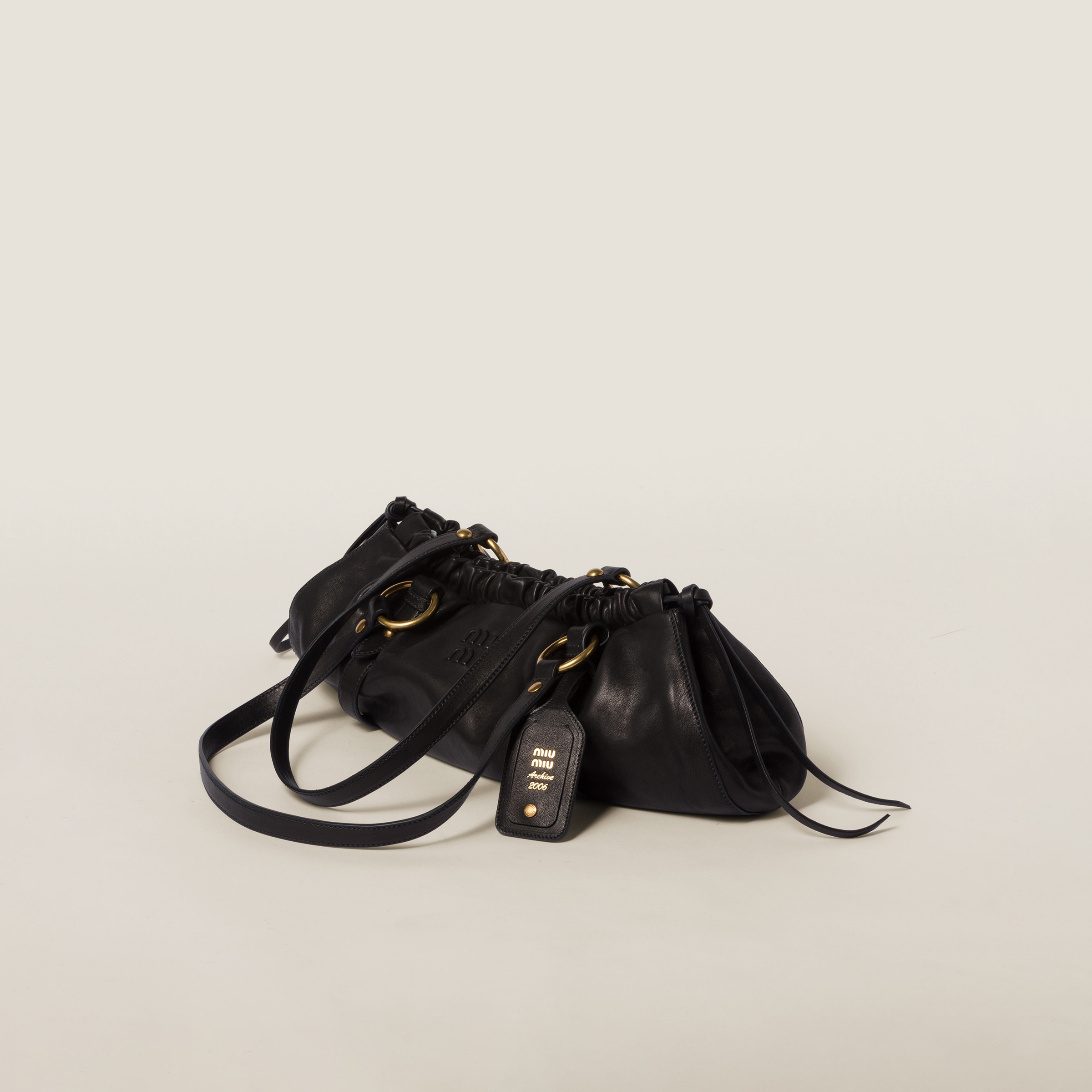 Black Joie Nappa Leather Bag Miu Miu