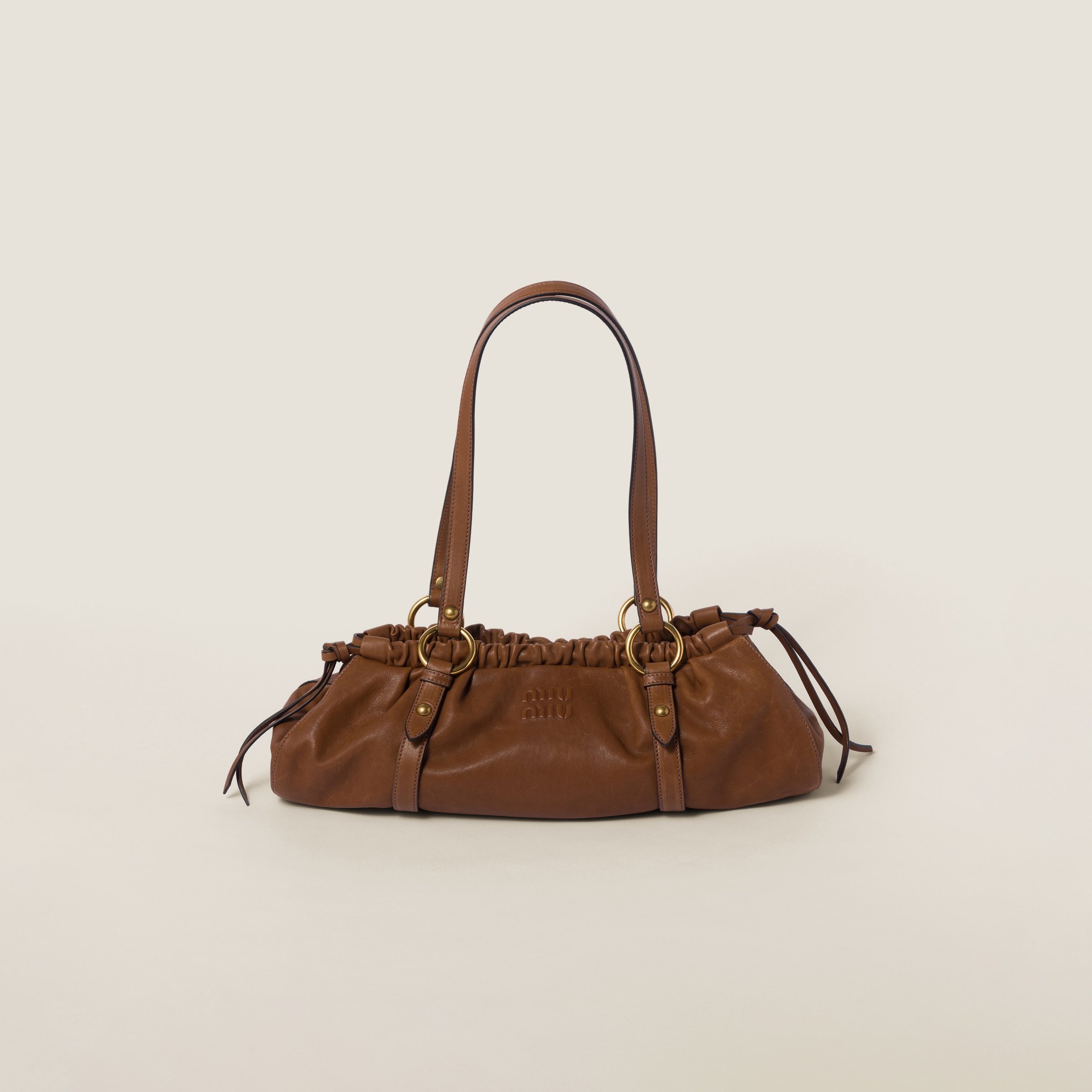 Miumiu Nappa Leather Bag In Oak