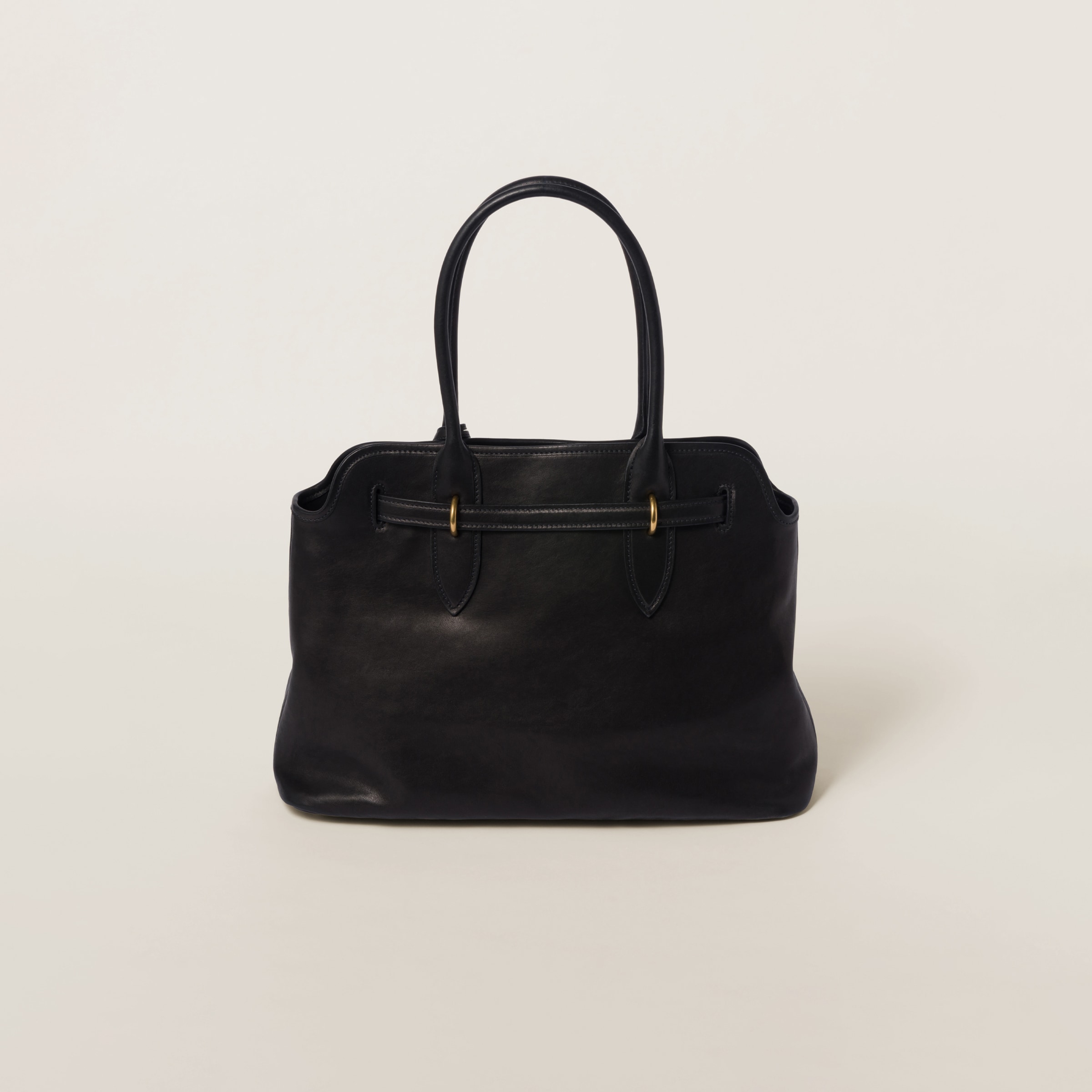 Black Aventure Nappa Leather Bag Miu Miu