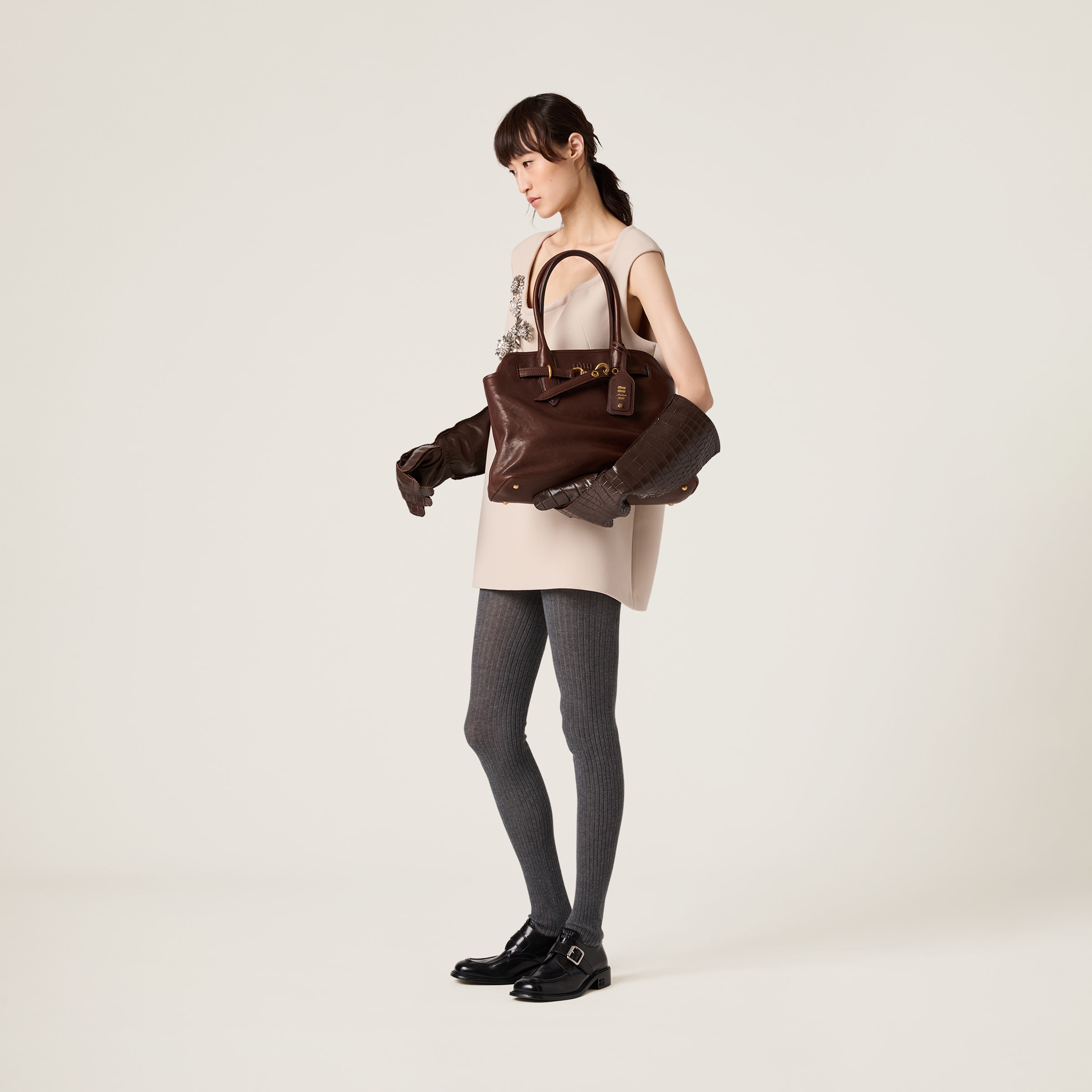 ブラウン アバンチュール ナッパレザー バッグ | Miu Miu