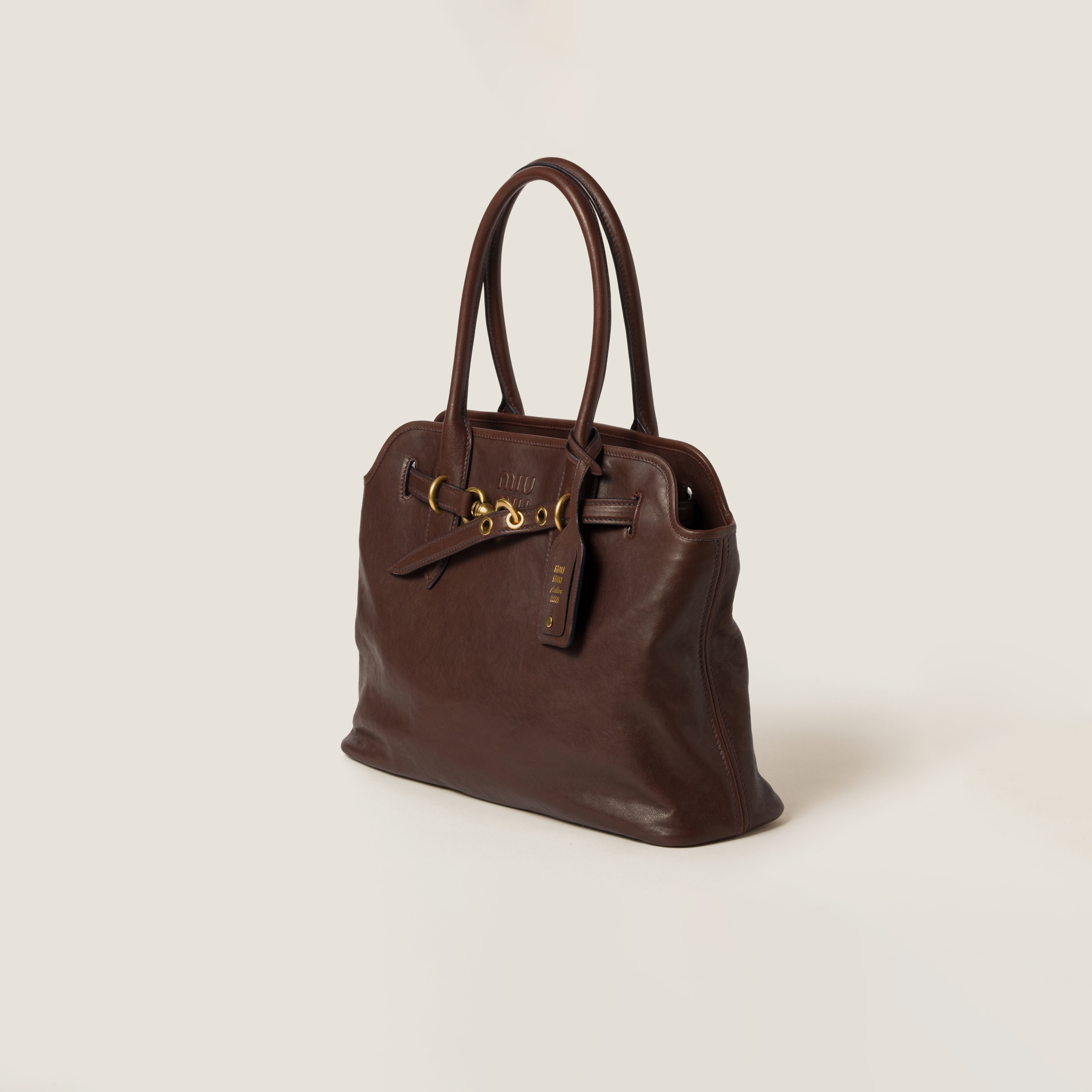 ブラウン アバンチュール ナッパレザー バッグ | Miu Miu