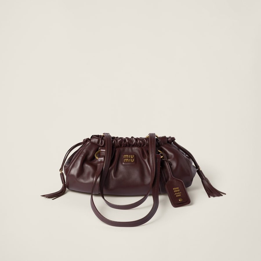 MIUMIU 26S JOIE HAND BAG 22 IN WHITE SHINY LAMBSKIN GOLD HARDWARE