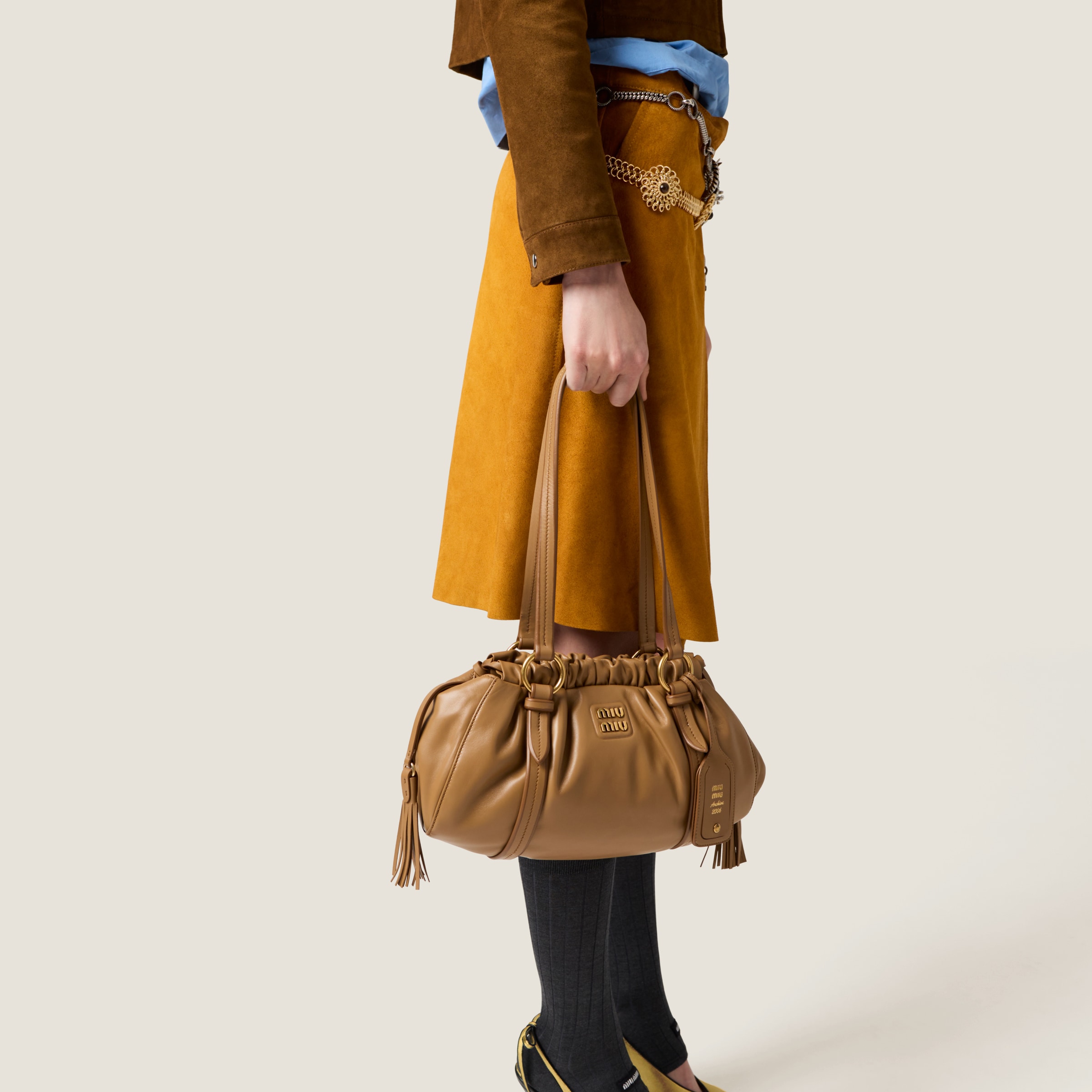 Caramel Joie Nappa Leather Bag | Miu Miu