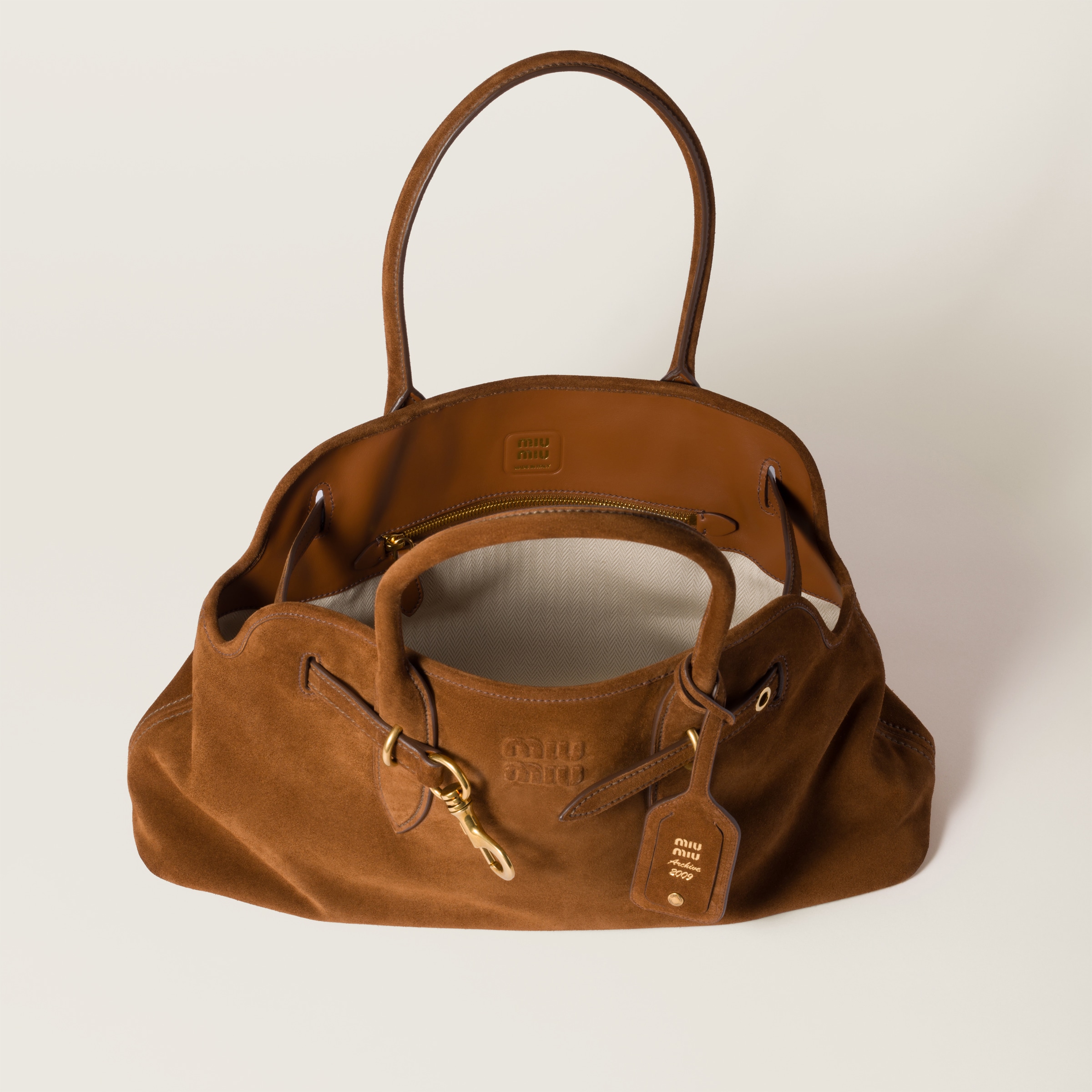 Oak Aventure Suede Bag | Miu Miu
