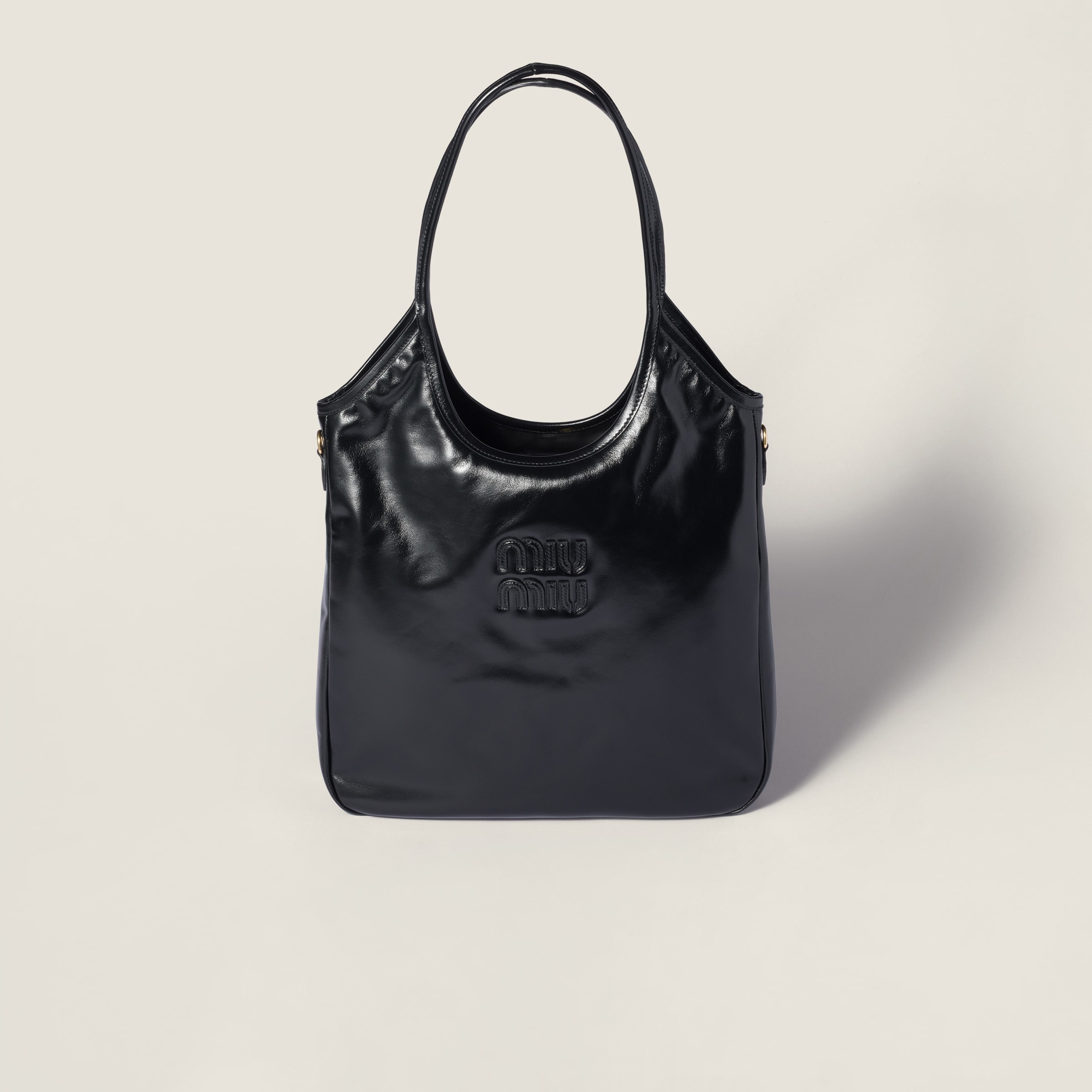Miu Miu Ivy Leather Bag In Black