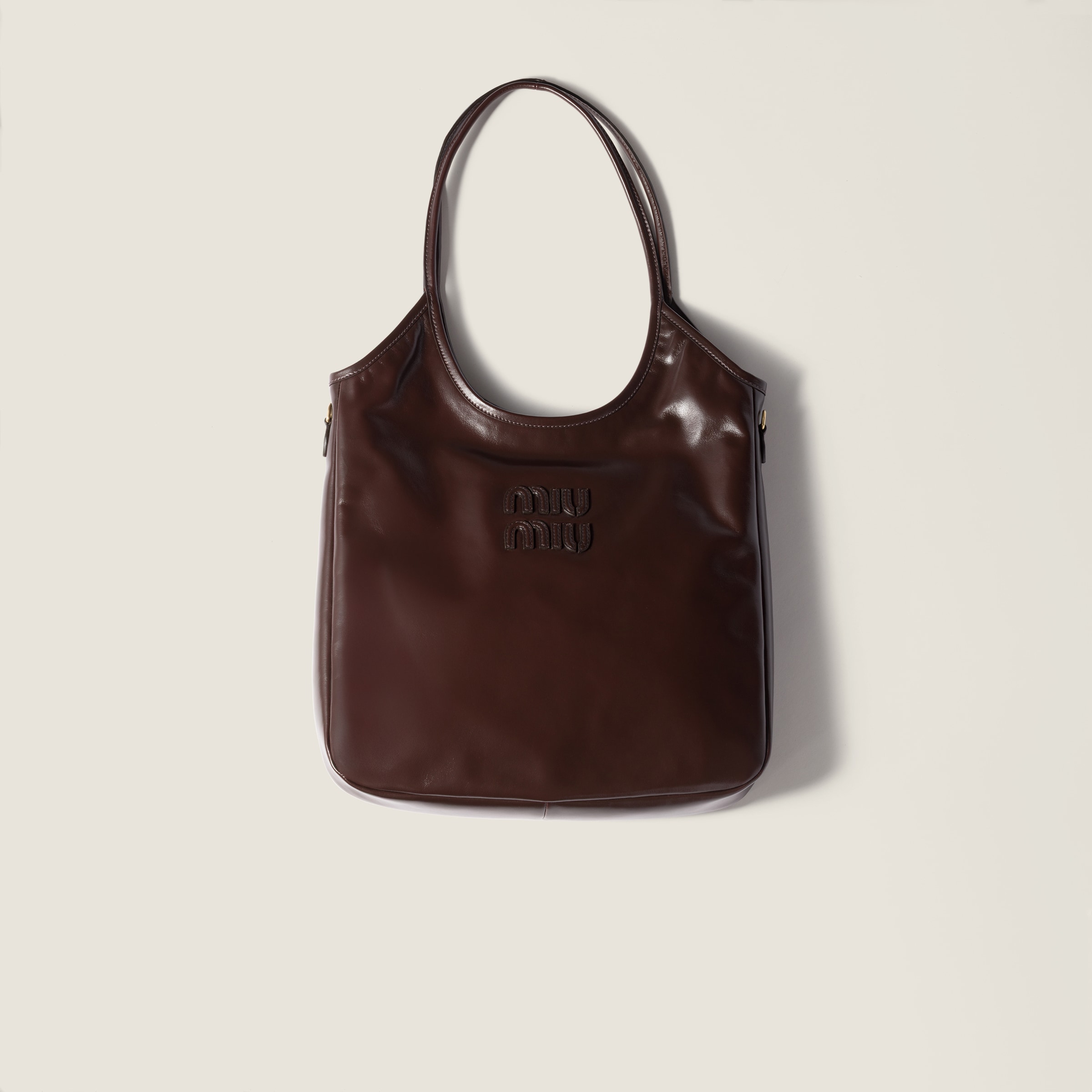 Miu Miu Ivy Leather Bag In Brown