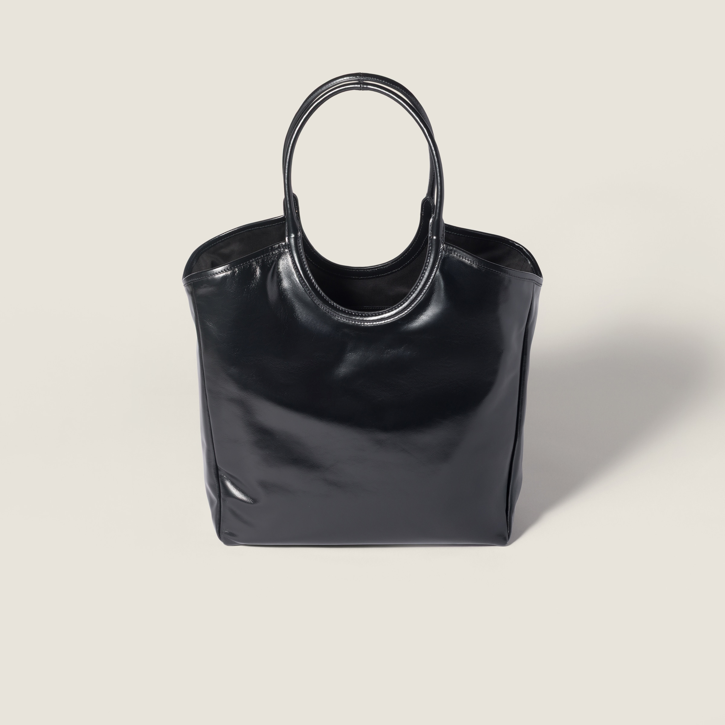 Miu Miu Ivy Leather Bag In Black