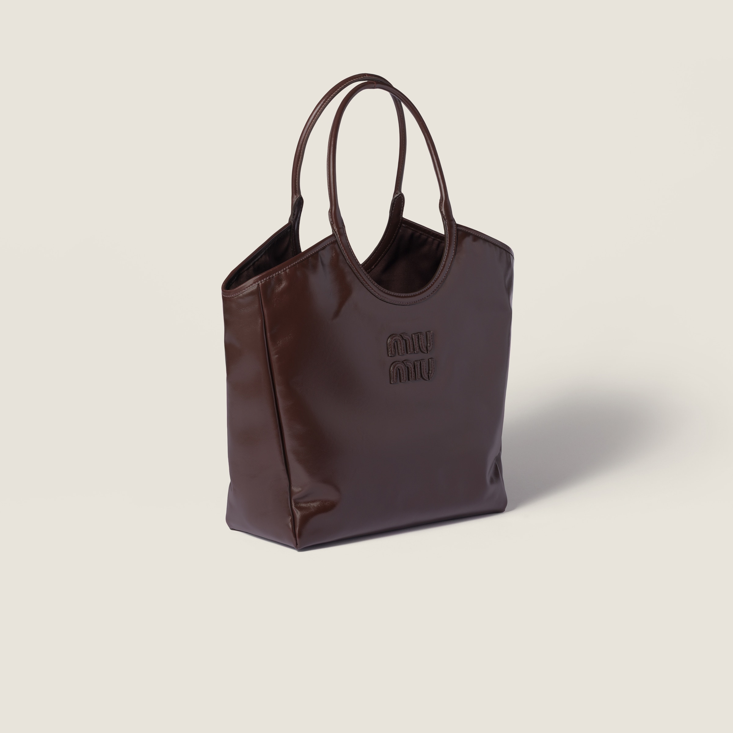 Miu Miu Ivy Leather Bag In Brown