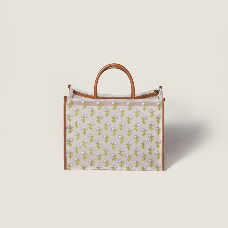 刺繍メッシュ トートバッグ