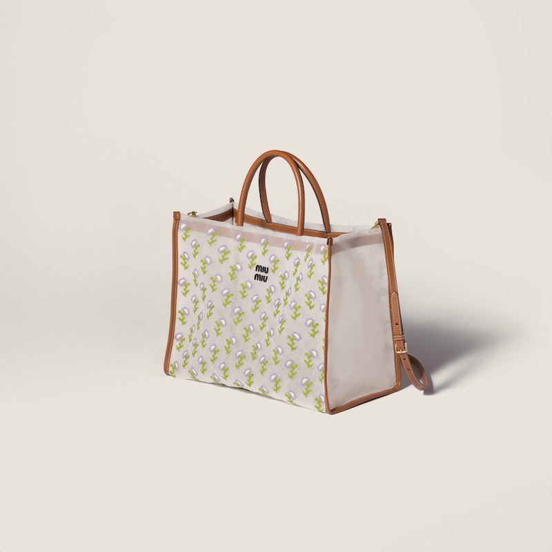 刺繍メッシュ トートバッグ