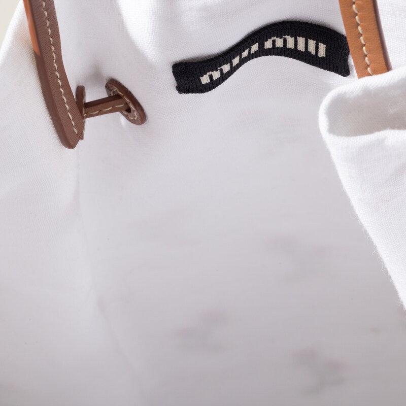 Embroidered linen tote bag