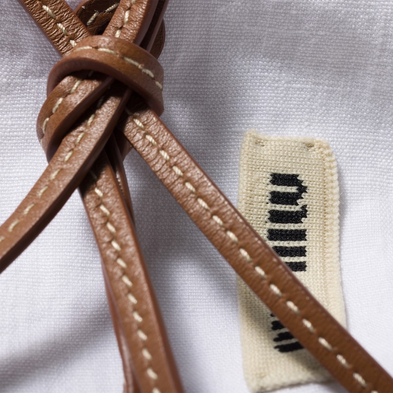 Embroidered linen tote bag