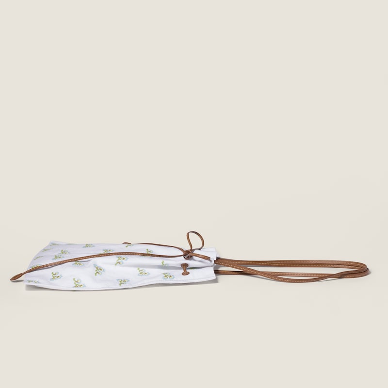 Embroidered linen tote bag