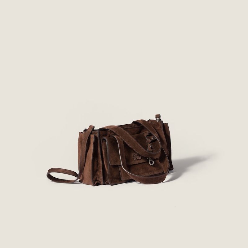 Utilitaire suede top-handle bag