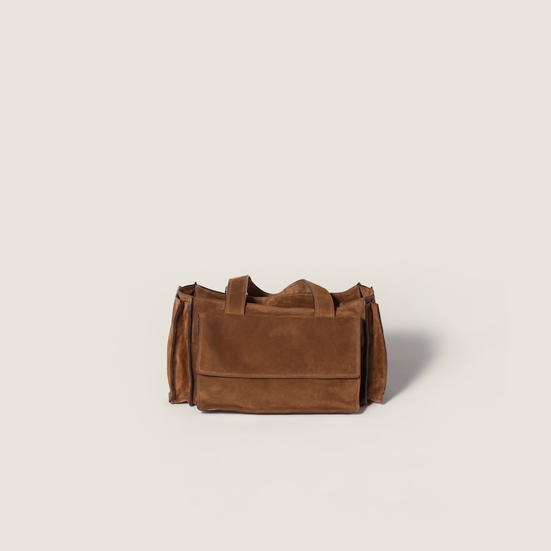 Utilitaire suede top-handle bag