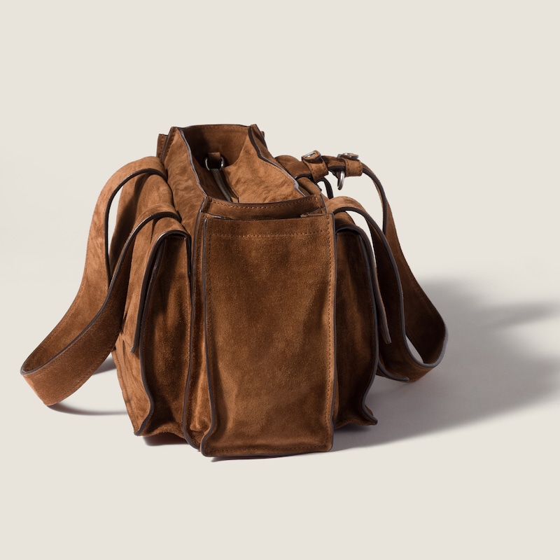 Utilitaire suede top-handle bag