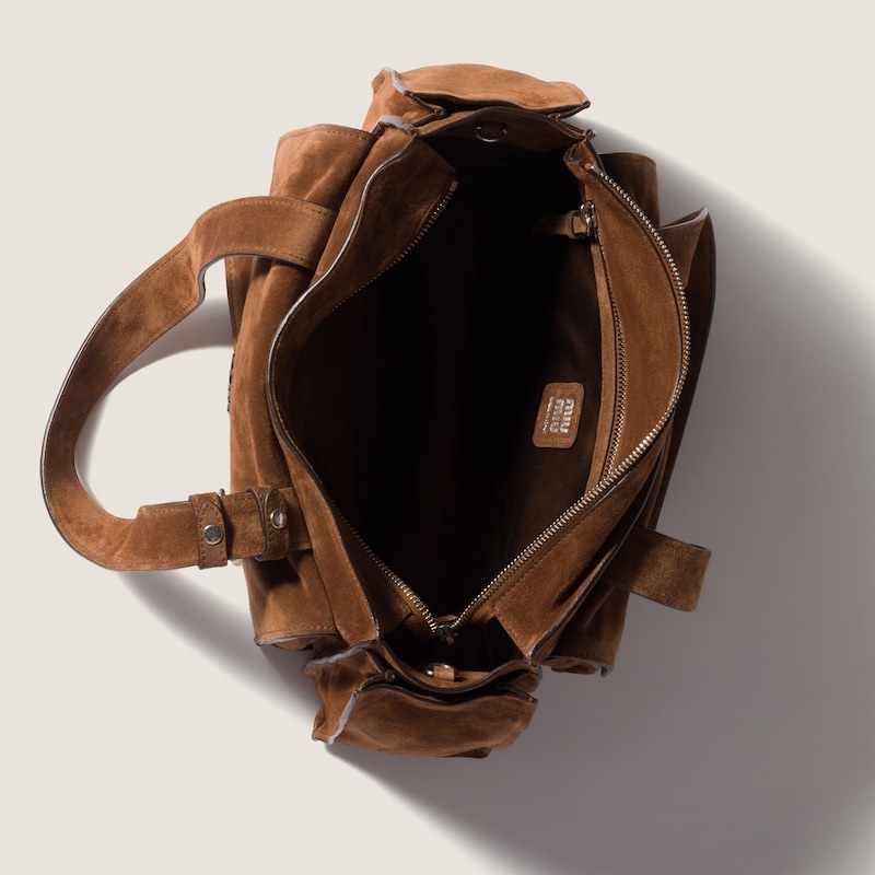 Utilitaire suede top-handle bag