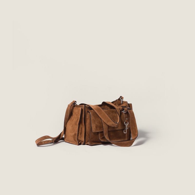 Utilitaire suede top-handle bag