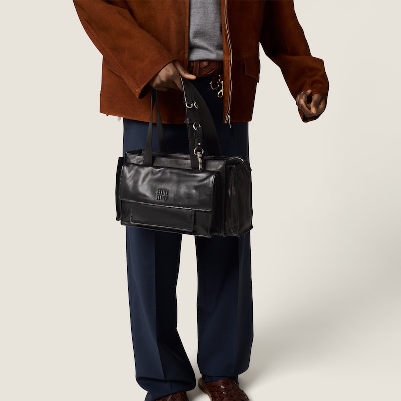 Utilitaire nappa leather shopping bag