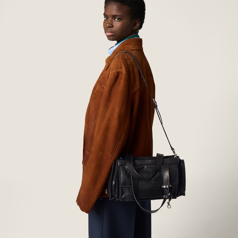 Utilitaire nappa leather shopping bag